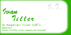 ivan tiller business card